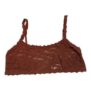 NWT Show Off by Aerie Lace Bandeau Bralette in Rich Brown/burnt orange M